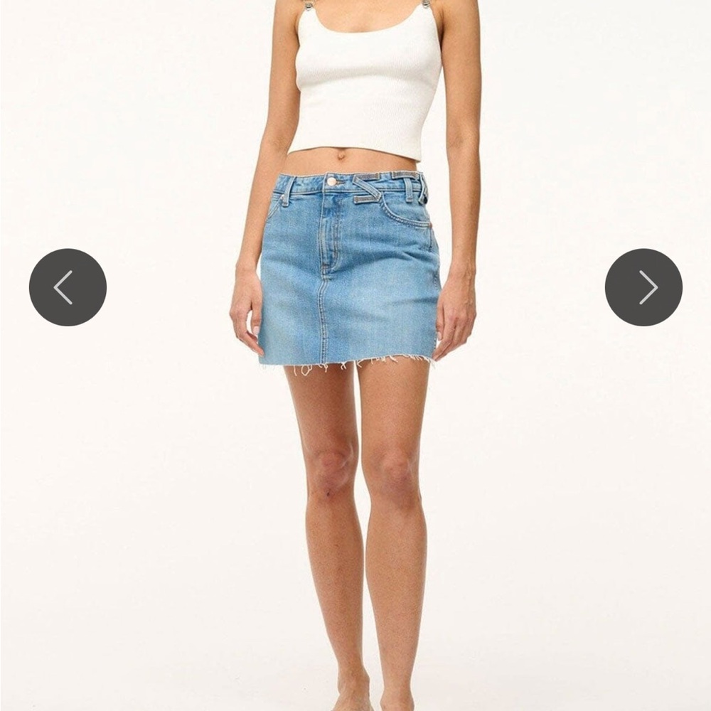Staud x Wrangler Denim Mini Skirt
